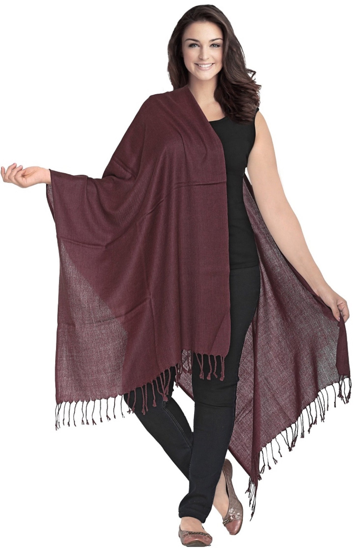World of Shawls Luxurious Kashmiri 100% Fine Wool Pashmina Shawl Wrap Scarf - 30 Colours Available