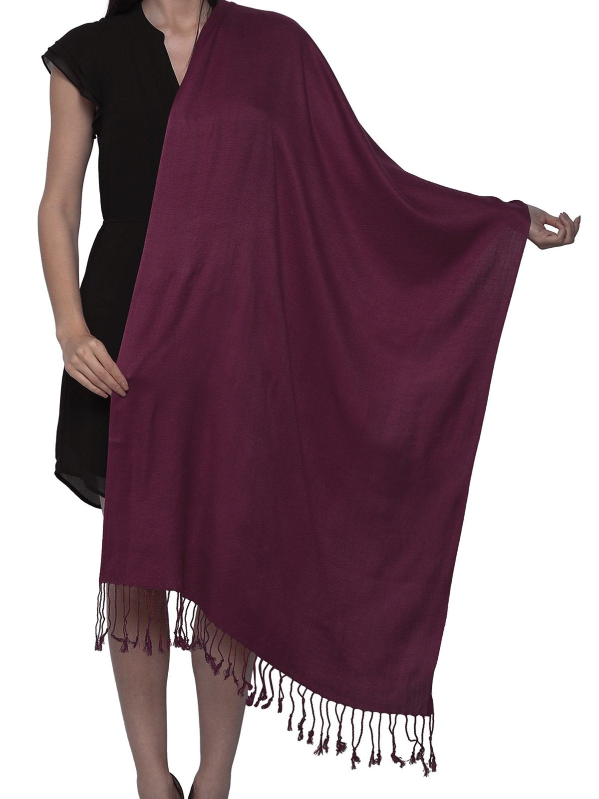 World of Shawls Unisex Plain Pashmina Scarf Shawl Stole Wrap 100% Viscose