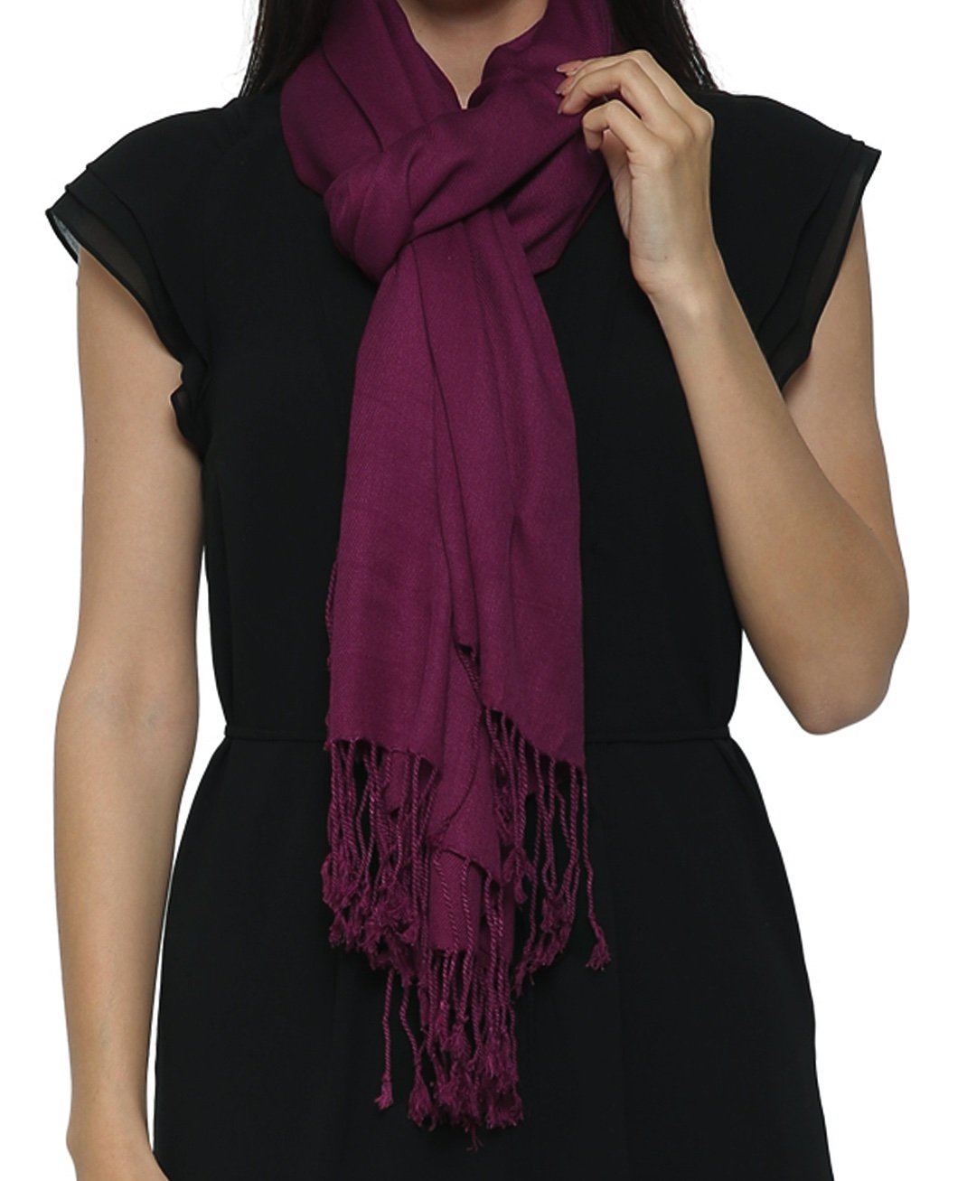 World of Shawls Unisex Plain Pashmina Scarf Shawl Stole Wrap 100% Viscose