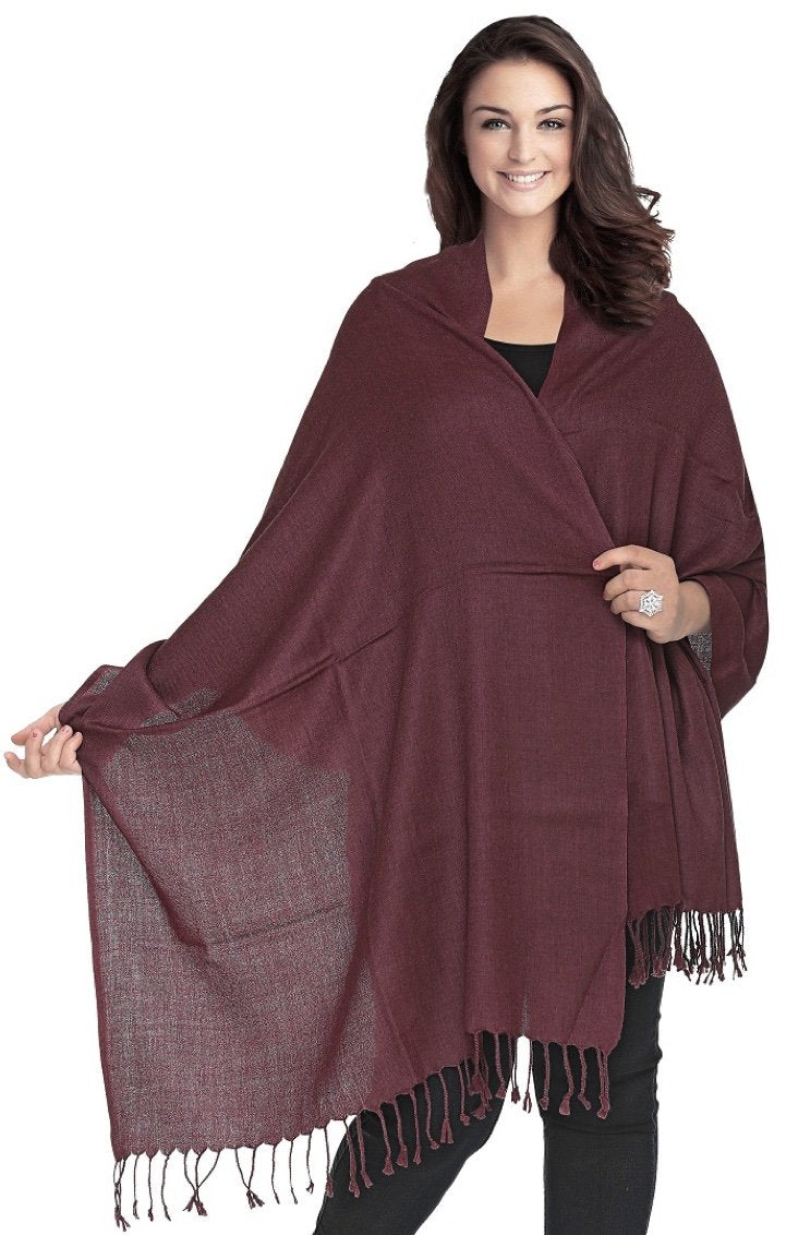 World of Shawls Luxurious Kashmiri 100% Fine Wool Pashmina Shawl Wrap Scarf - 30 Colours Available