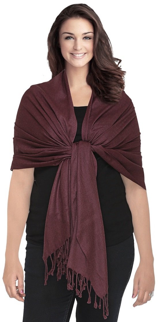 World of Shawls Luxurious Kashmiri 100% Fine Wool Pashmina Shawl Wrap Scarf - 30 Colours Available