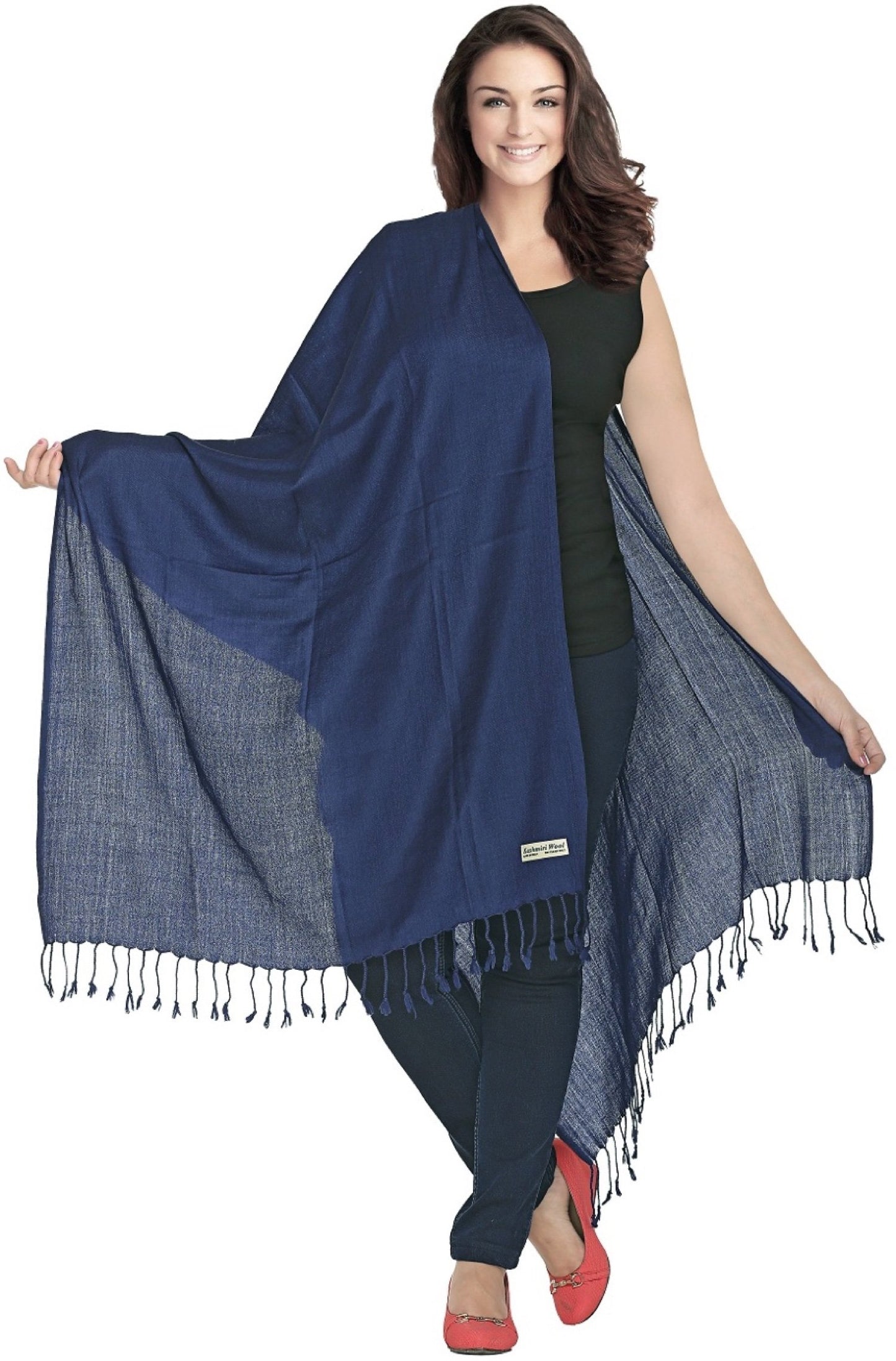 World of Shawls Luxurious Kashmiri 100% Fine Wool Pashmina Shawl Wrap Scarf - 30 Colours Available