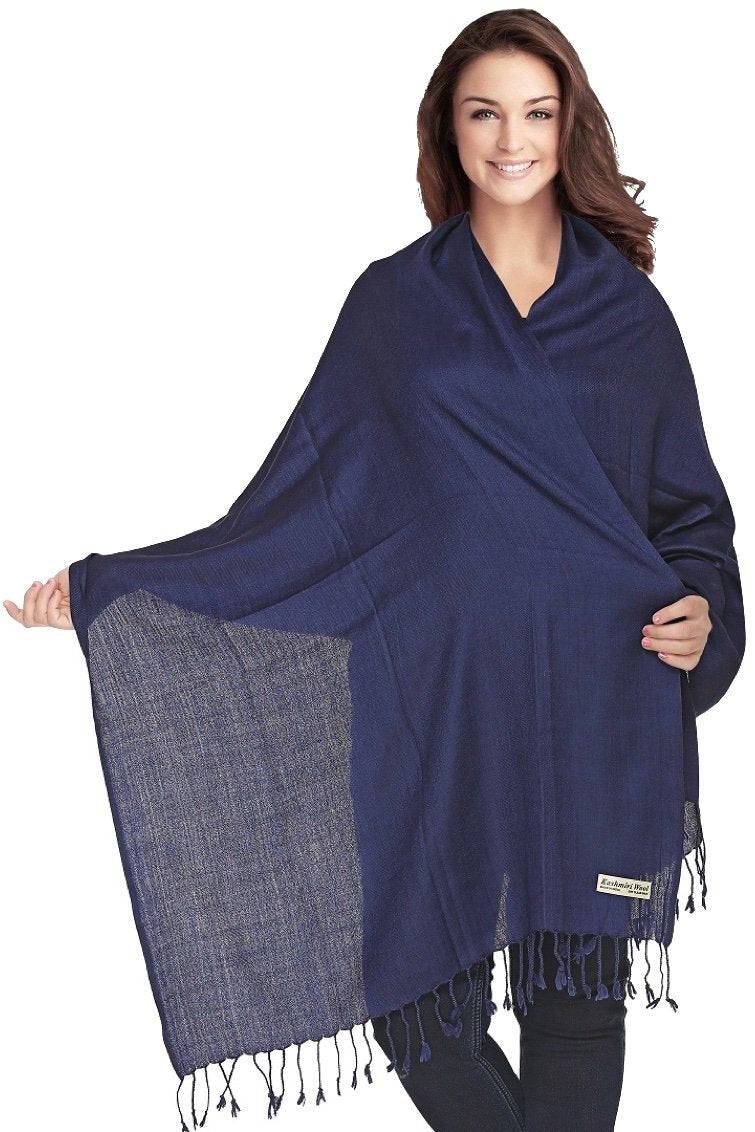 World of Shawls Luxurious Kashmiri 100% Fine Wool Pashmina Shawl Wrap Scarf - 30 Colours Available