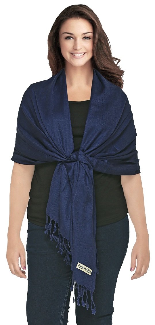 World of Shawls Luxurious Kashmiri 100% Fine Wool Pashmina Shawl Wrap Scarf - 30 Colours Available