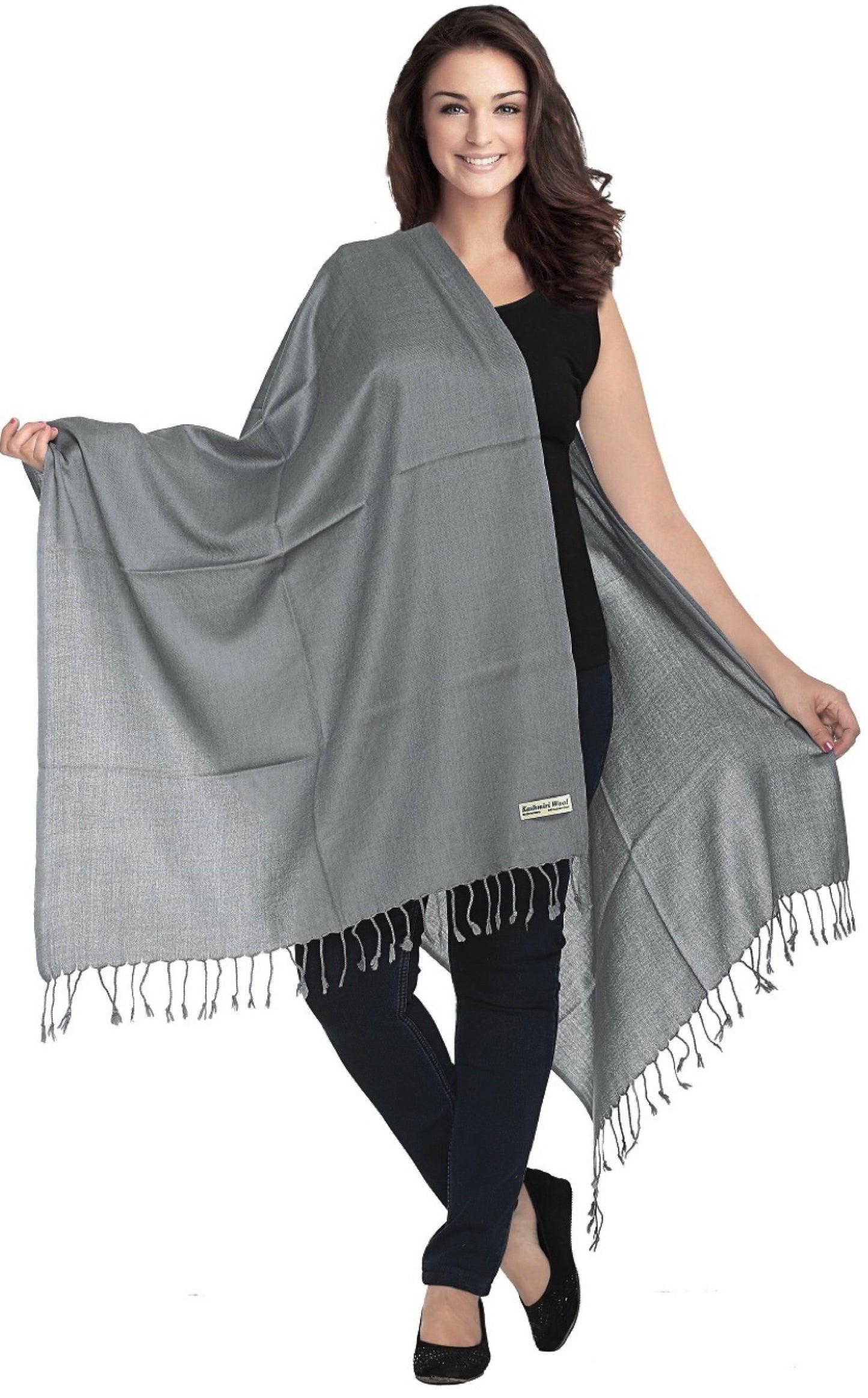 World of Shawls Luxurious Kashmiri 100% Fine Wool Pashmina Shawl Wrap Scarf - 30 Colours Available