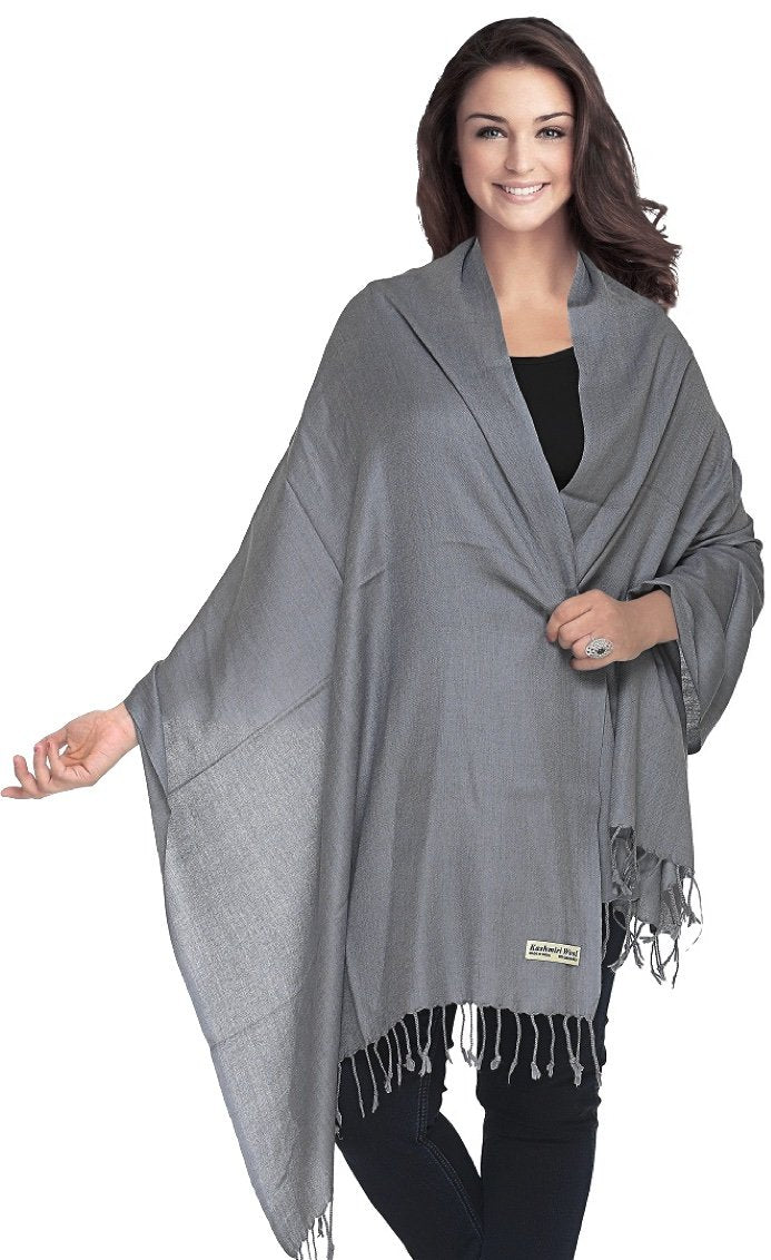 World of Shawls Luxurious Kashmiri 100% Fine Wool Pashmina Shawl Wrap Scarf - 30 Colours Available