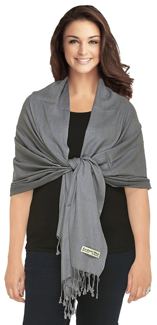 World of Shawls Luxurious Kashmiri 100% Fine Wool Pashmina Shawl Wrap Scarf - 30 Colours Available
