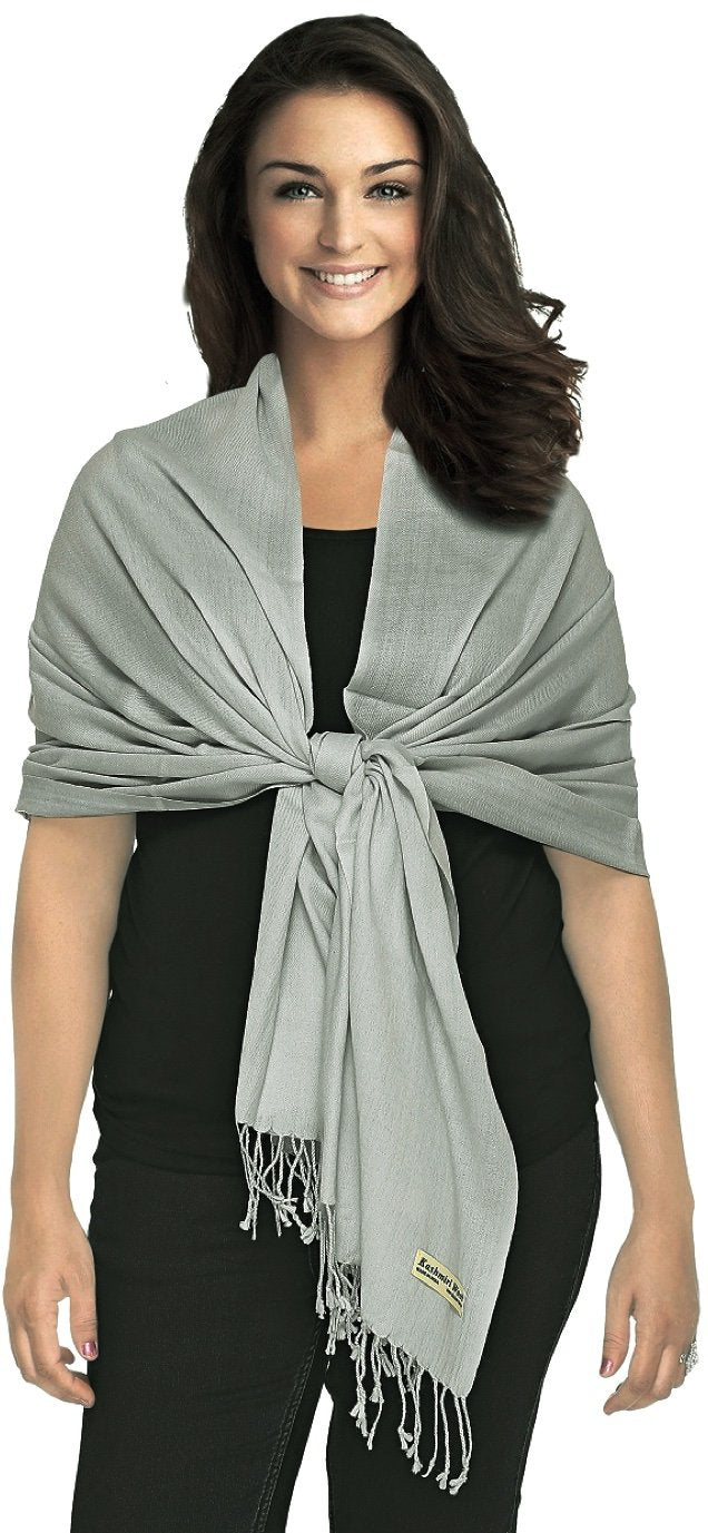 World of Shawls Luxurious Kashmiri 100% Fine Wool Pashmina Shawl Wrap Scarf - 30 Colours Available