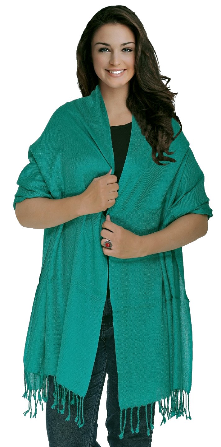 World of Shawls Luxurious Kashmiri 100% Fine Wool Pashmina Shawl Wrap Scarf - 30 Colours Available