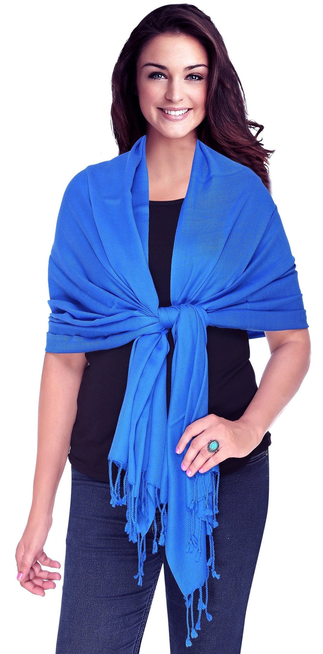 World of Shawls Luxurious Kashmiri 100% Fine Wool Pashmina Shawl Wrap Scarf - 30 Colours Available