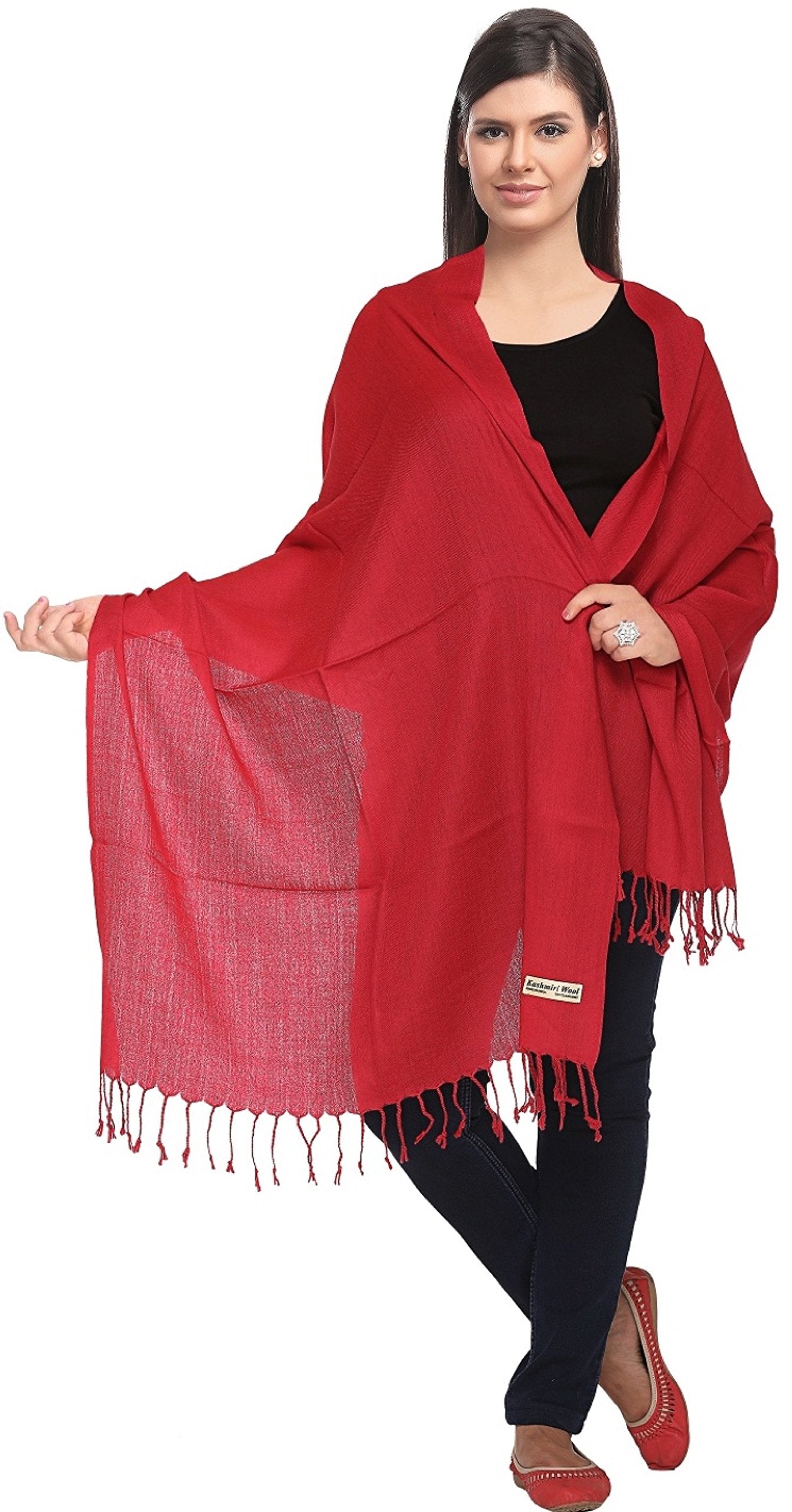 World of Shawls Luxurious Kashmiri 100% Fine Wool Pashmina Shawl Wrap Scarf - 30 Colours Available