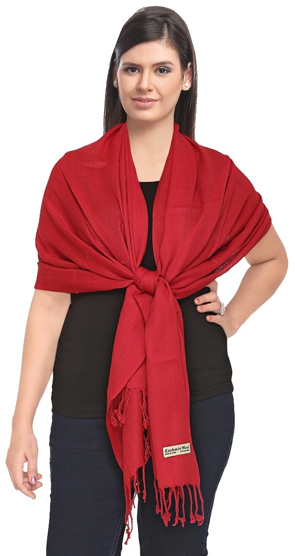 World of Shawls Luxurious Kashmiri 100% Fine Wool Pashmina Shawl Wrap Scarf - 30 Colours Available