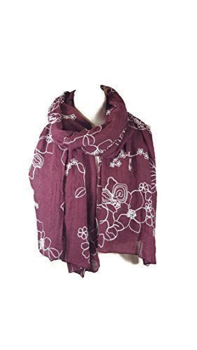 NEW Ladies Embroidered Floral Scarf Maxi Wrap Shawl Hijab Pashmina Style Large Warm and Soft