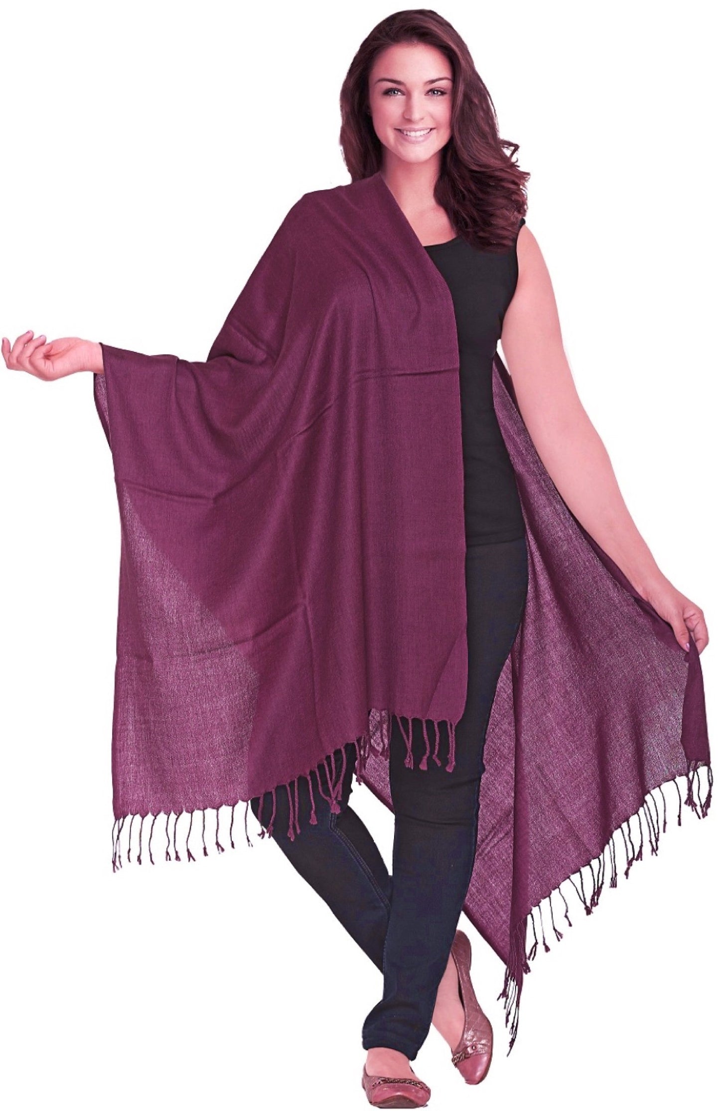 World of Shawls Luxurious Kashmiri 100% Fine Wool Pashmina Shawl Wrap Scarf - 30 Colours Available