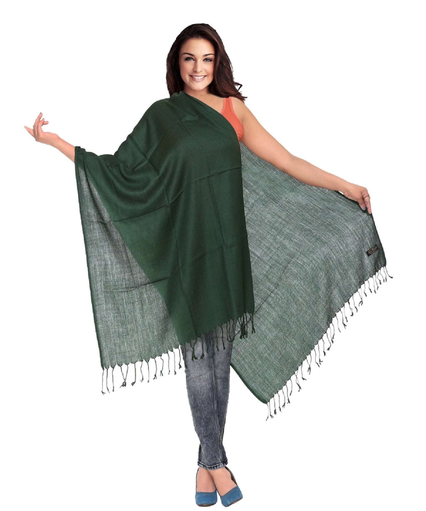 World of Shawls Luxurious Kashmiri 100% Fine Wool Pashmina Shawl Wrap Scarf - 30 Colours Available