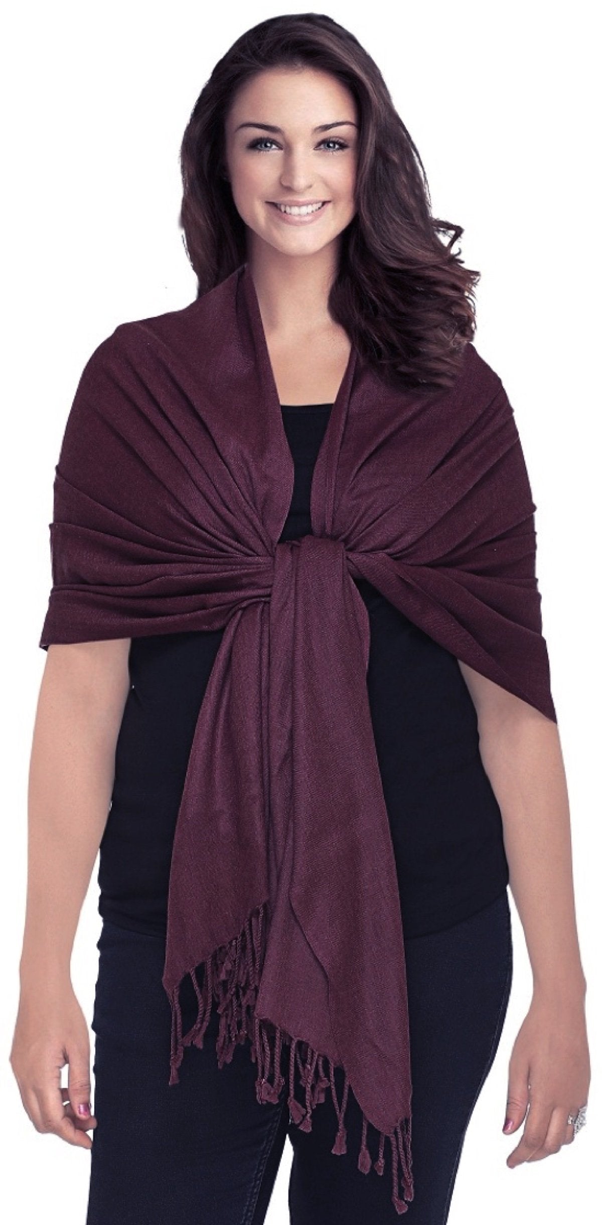 World of Shawls Luxurious Kashmiri 100% Fine Wool Pashmina Shawl Wrap Scarf - 30 Colours Available