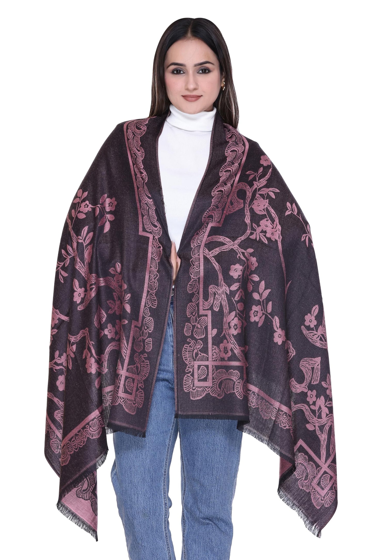 Women's Floral Print Scarf Shawl, 180 cm x 70 cm