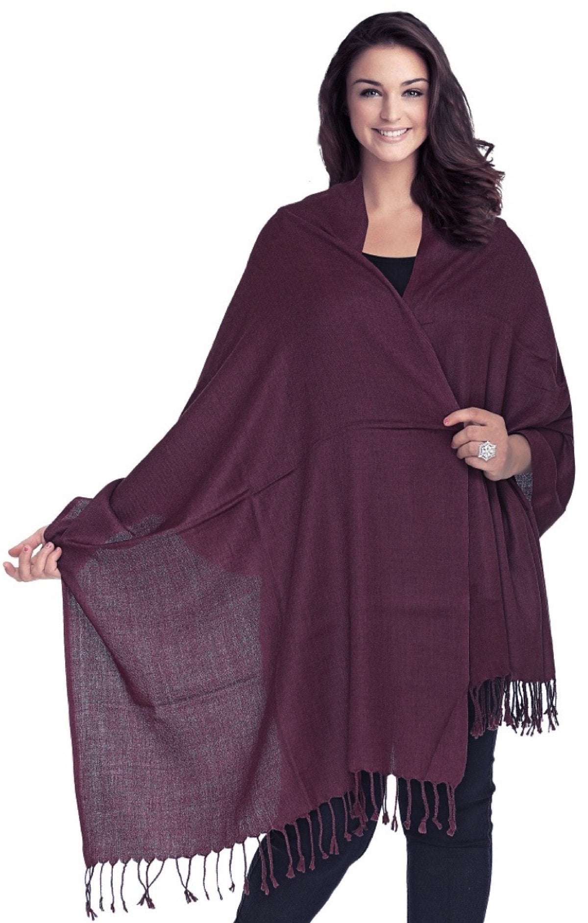 World of Shawls Luxurious Kashmiri 100% Fine Wool Pashmina Shawl Wrap Scarf - 30 Colours Available