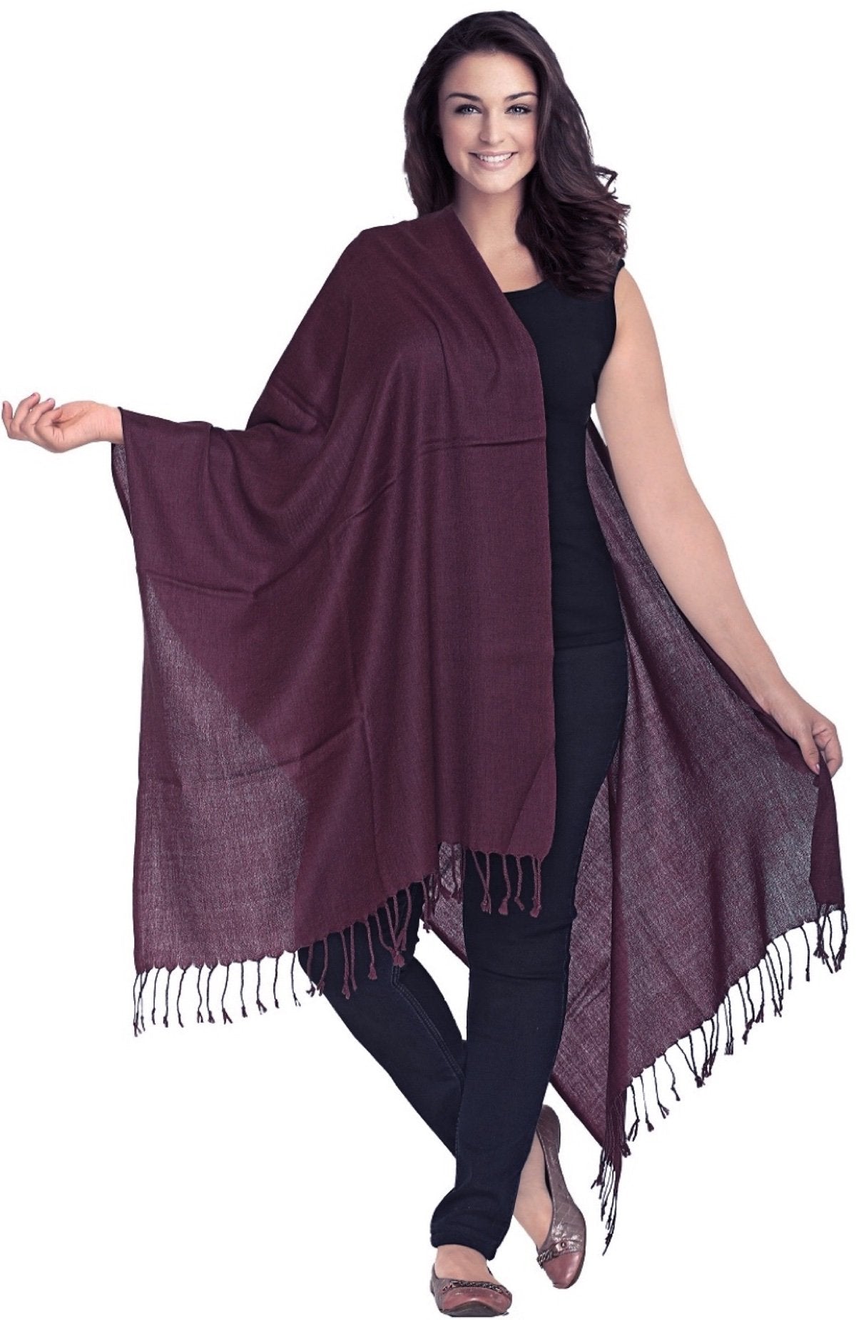 World of Shawls Luxurious Kashmiri 100% Fine Wool Pashmina Shawl Wrap Scarf - 30 Colours Available