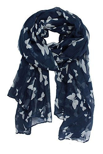 Charming Elegant Women Butterfly Print Soft Long Scarf Wrap Shawl