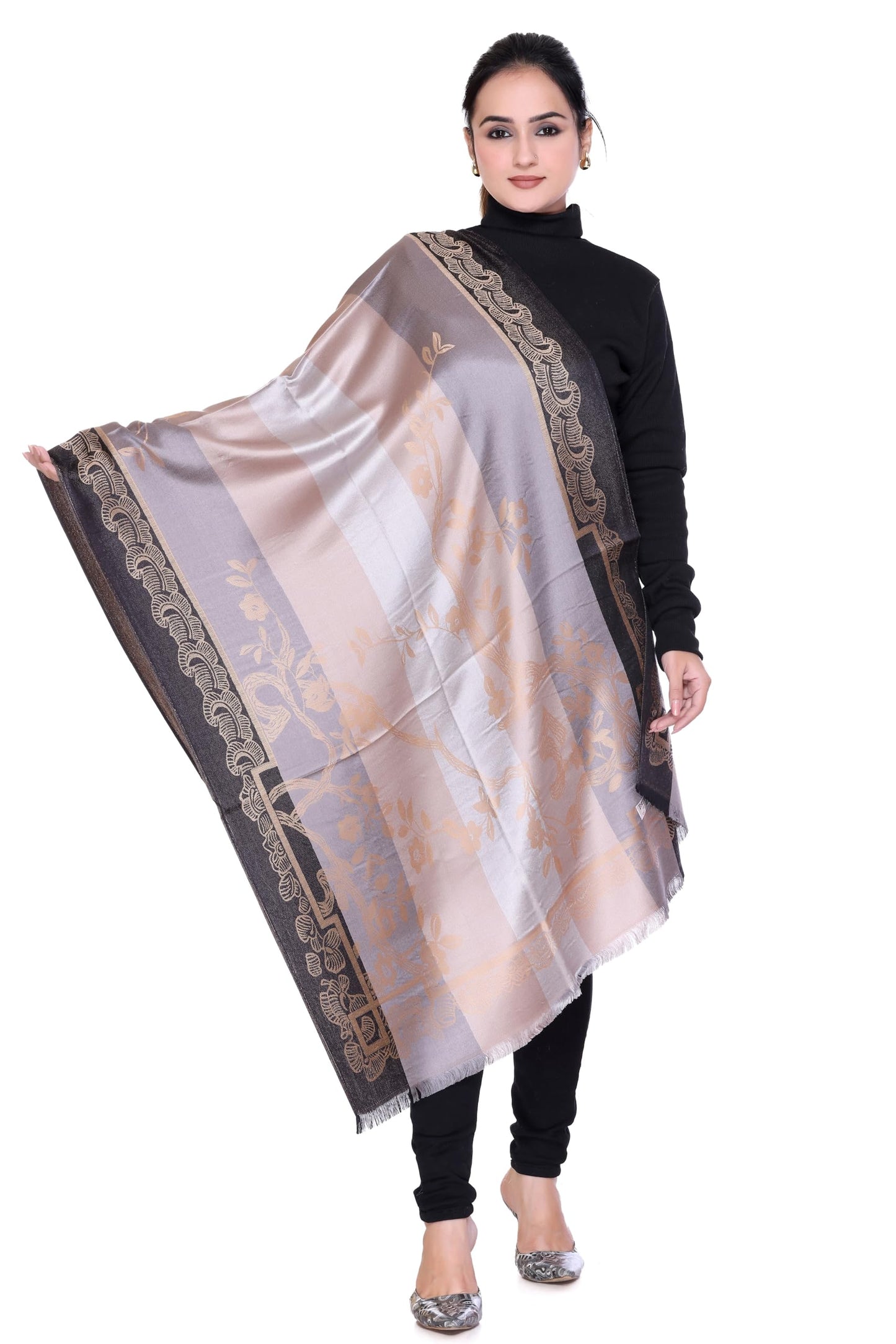 Women's Floral Print Scarf Shawl, 180 cm x 70 cm