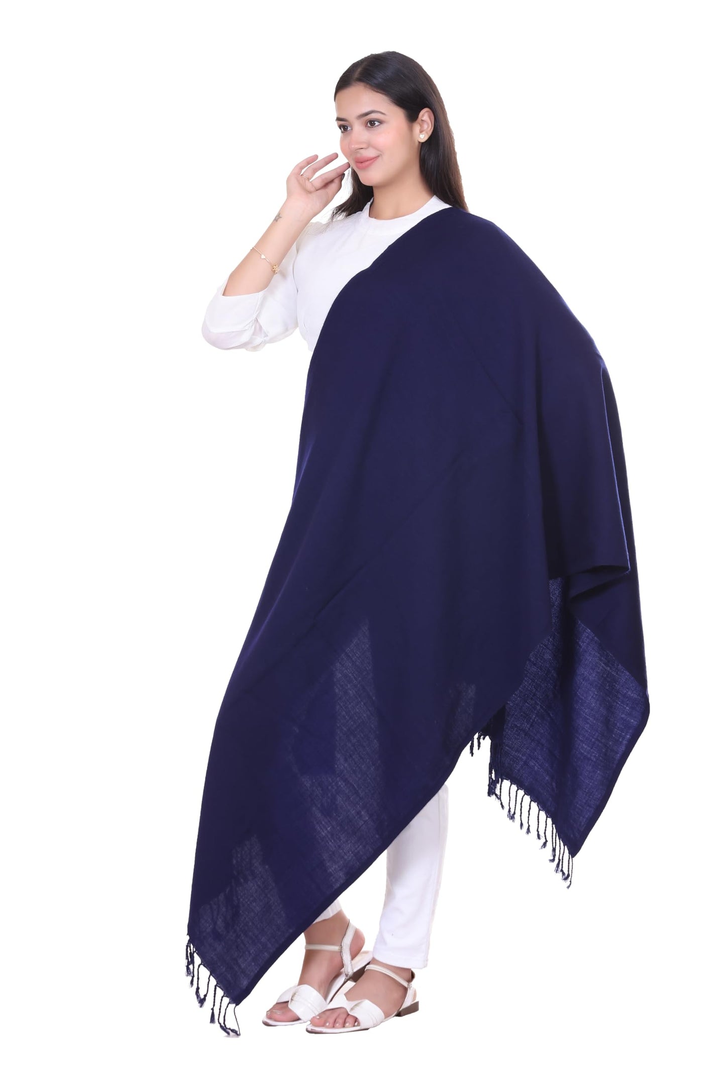 World of Shawls Premium Soft Acrylic Shawl for Women – Large 80x200cm Winter Wrap, Warm Pashmina Style Scarf with Tassels – Lightweight, Cozy, Versatile Hijab, Travel Wrap, Evening & Casual Wear