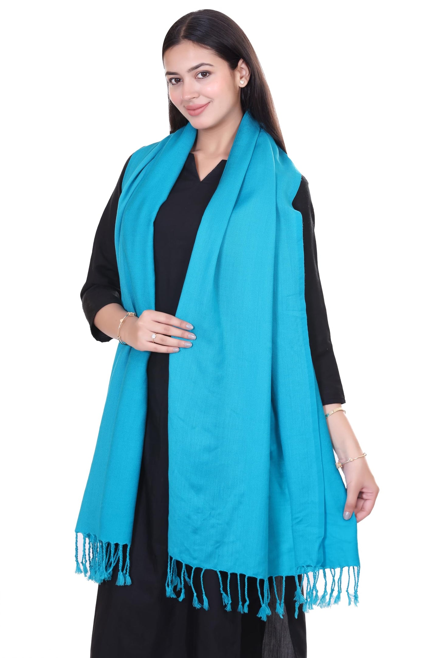 World of Shawls Premium Soft Acrylic Shawl for Women – Large 80x200cm Winter Wrap, Warm Pashmina Style Scarf with Tassels – Lightweight, Cozy, Versatile Hijab, Travel Wrap, Evening & Casual Wear