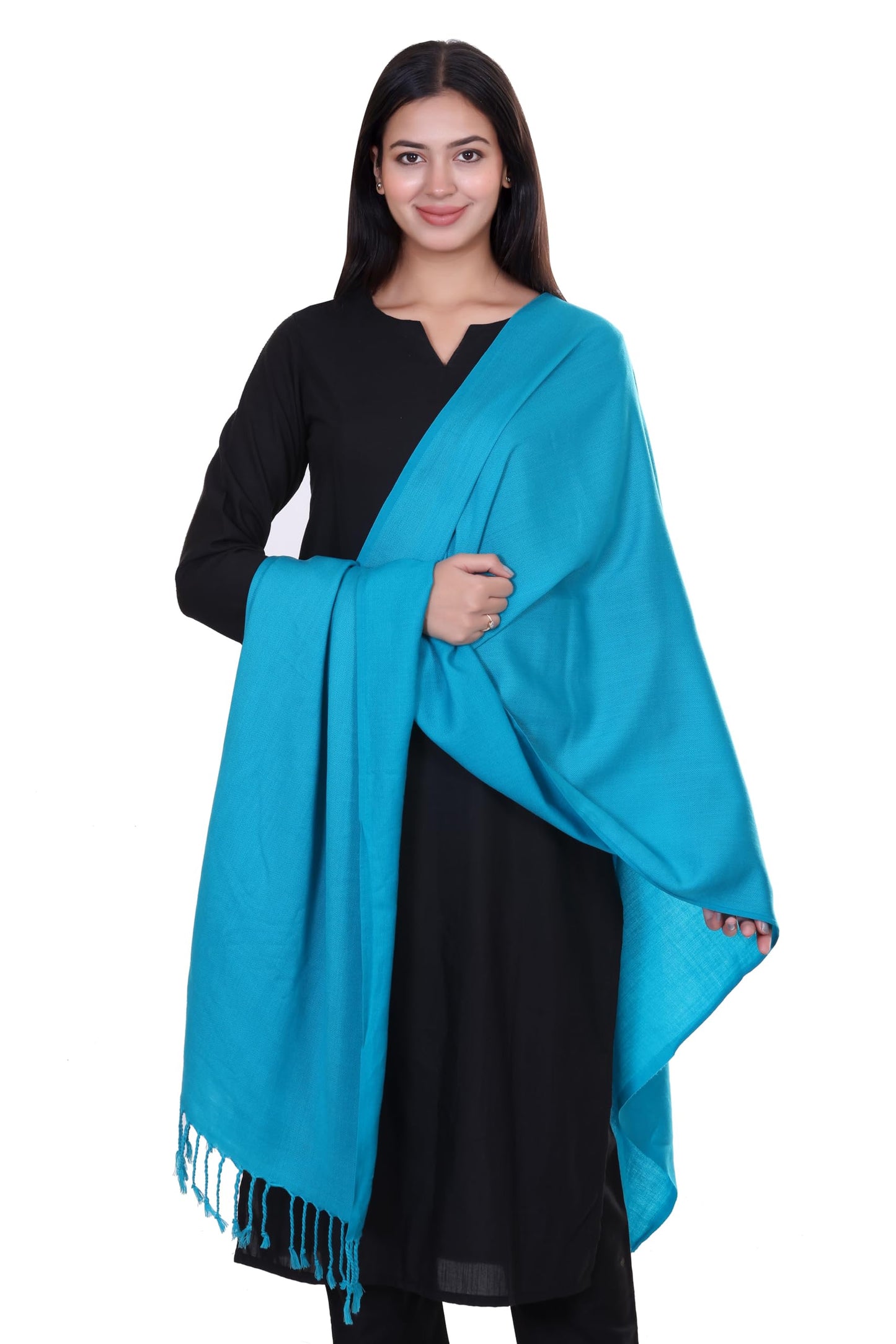 World of Shawls Premium Soft Acrylic Shawl for Women – Large 80x200cm Winter Wrap, Warm Pashmina Style Scarf with Tassels – Lightweight, Cozy, Versatile Hijab, Travel Wrap, Evening & Casual Wear