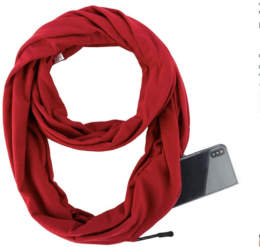 World of Scarfs Hidden Zipper Secret Pocket Scarf Snood Wrap