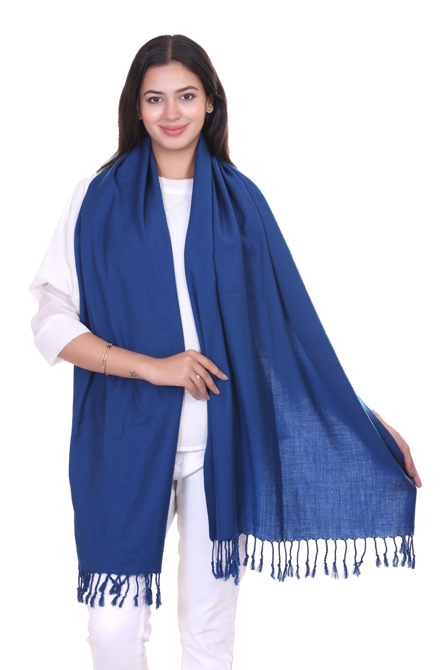 World of Shawls Premium Soft Acrylic Shawl for Women – Large 80x200cm Winter Wrap, Warm Pashmina Style Scarf with Tassels – Lightweight, Cozy, Versatile Hijab, Travel Wrap, Evening & Casual Wear