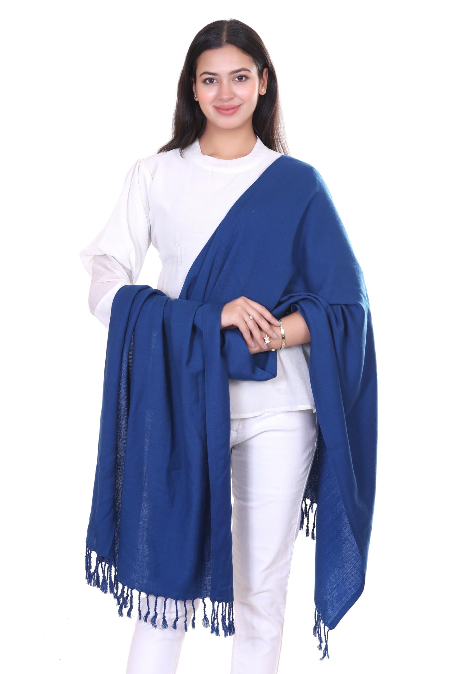 World of Shawls Premium Soft Acrylic Shawl for Women – Large 80x200cm Winter Wrap, Warm Pashmina Style Scarf with Tassels – Lightweight, Cozy, Versatile Hijab, Travel Wrap, Evening & Casual Wear