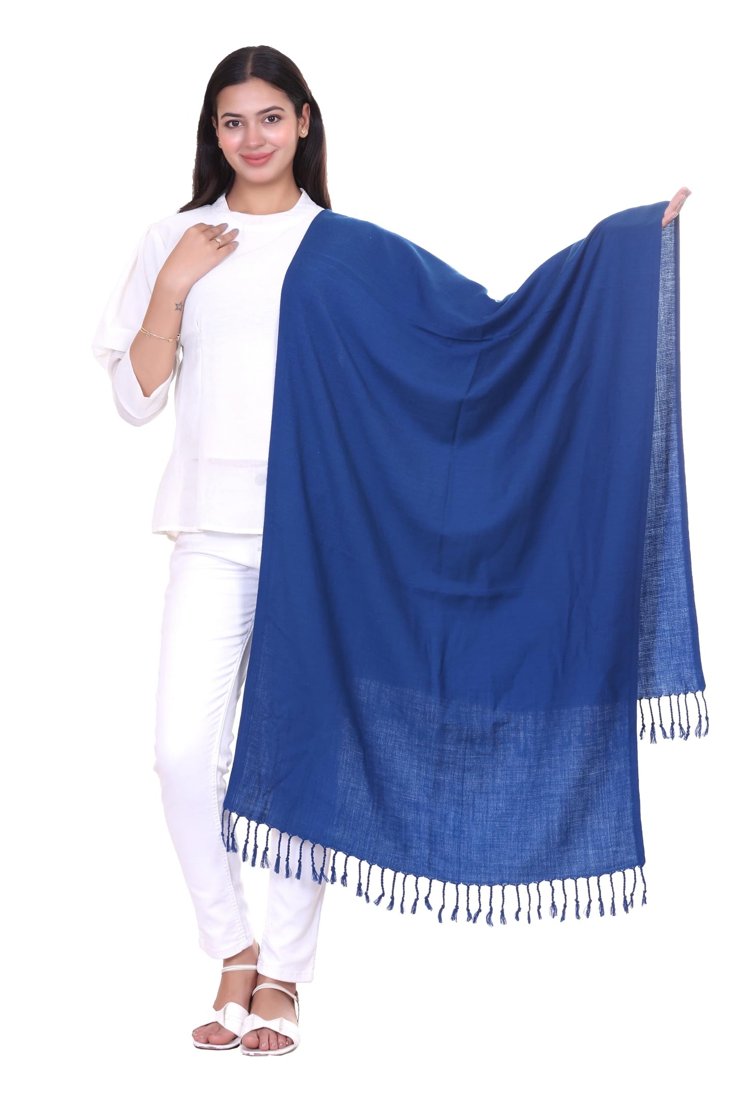 World of Shawls Premium Soft Acrylic Shawl for Women – Large 80x200cm Winter Wrap, Warm Pashmina Style Scarf with Tassels – Lightweight, Cozy, Versatile Hijab, Travel Wrap, Evening & Casual Wear