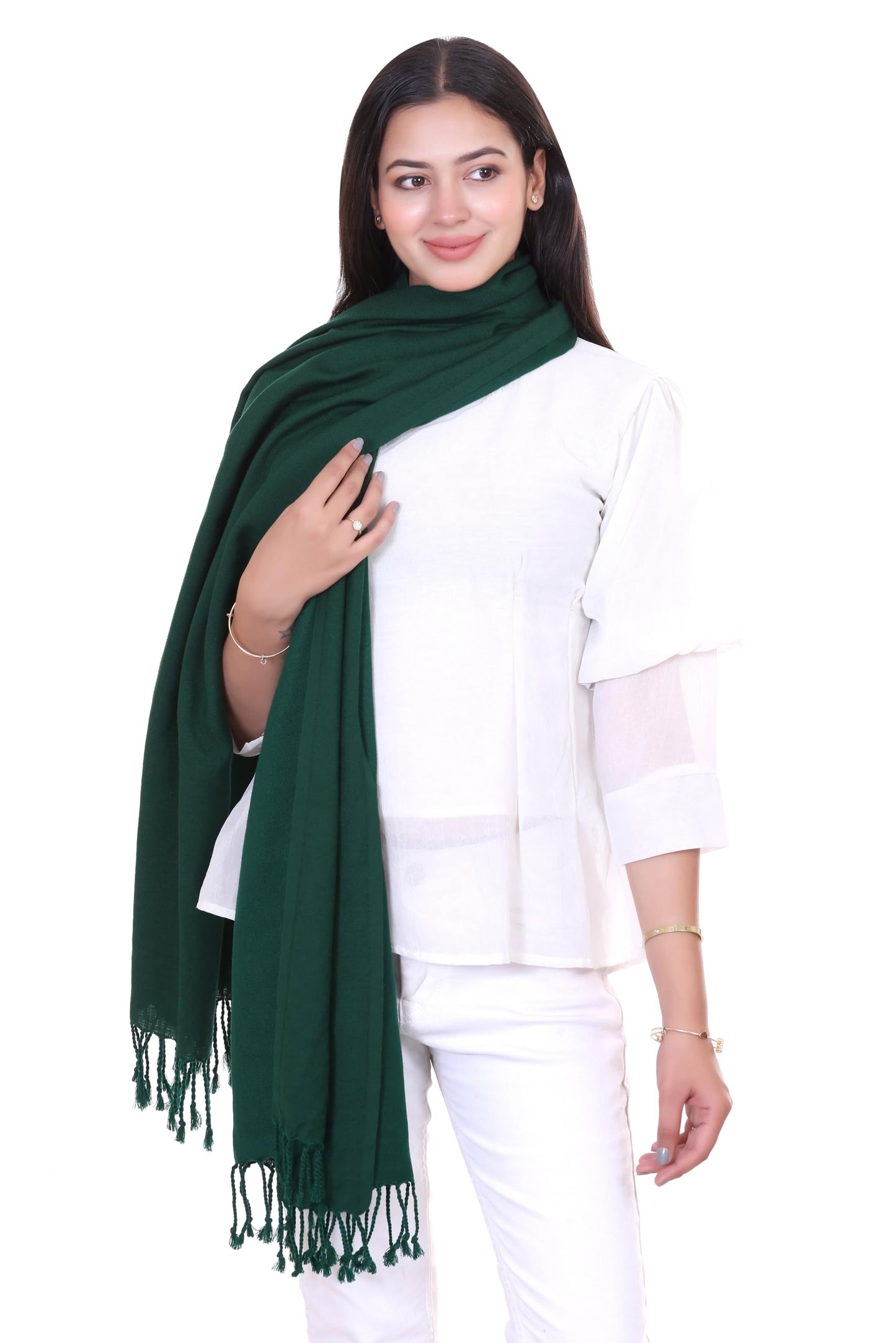World of Shawls Premium Soft Acrylic Shawl for Women – Large 80x200cm Winter Wrap, Warm Pashmina Style Scarf with Tassels – Lightweight, Cozy, Versatile Hijab, Travel Wrap, Evening & Casual Wear
