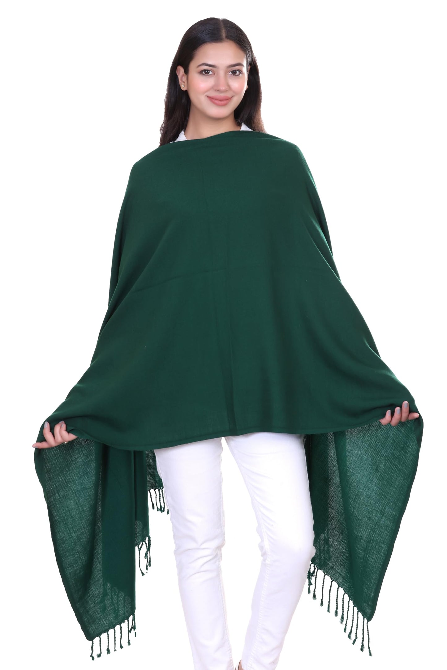 World of Shawls Premium Soft Acrylic Shawl for Women – Large 80x200cm Winter Wrap, Warm Pashmina Style Scarf with Tassels – Lightweight, Cozy, Versatile Hijab, Travel Wrap, Evening & Casual Wear