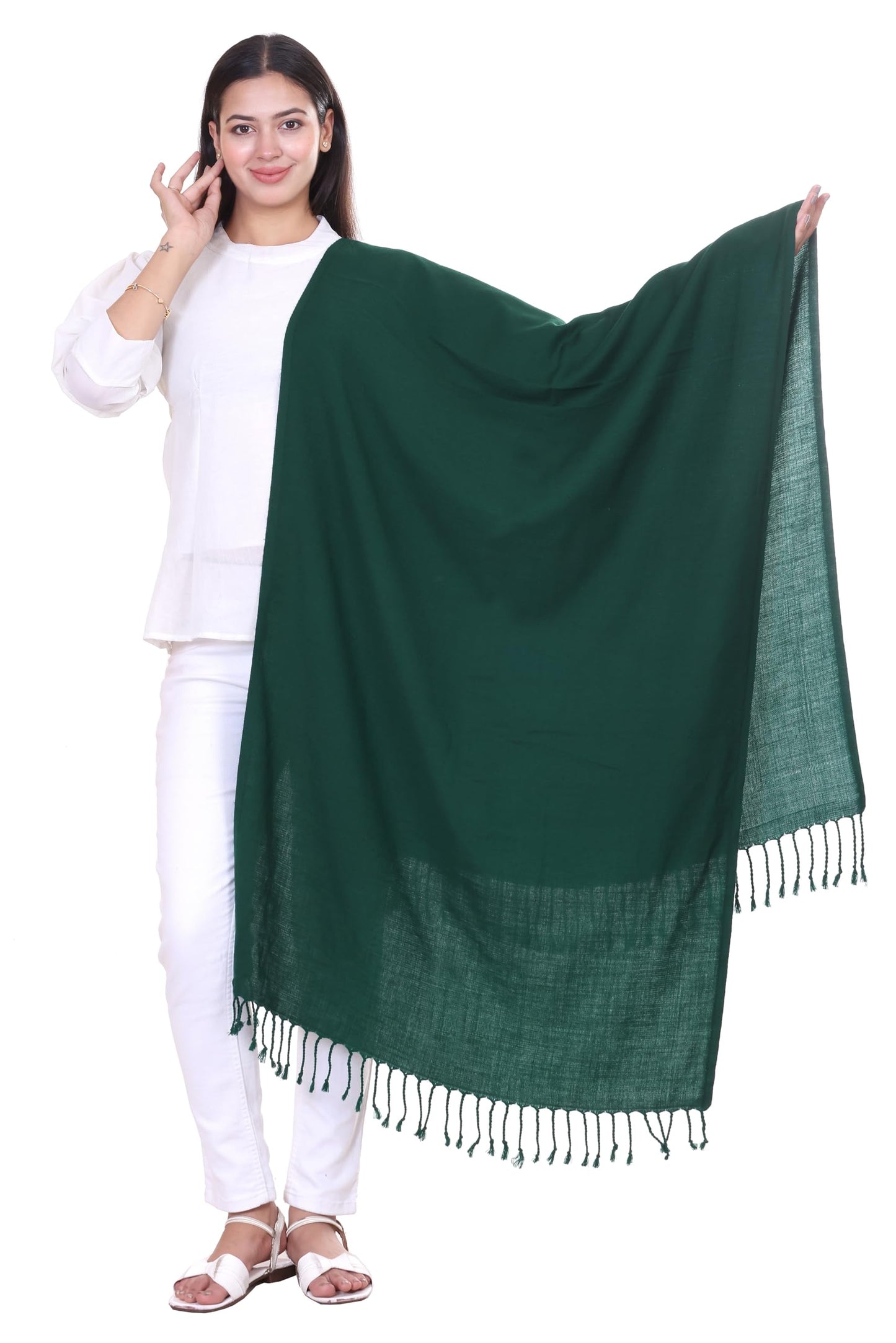 World of Shawls Premium Soft Acrylic Shawl for Women – Large 80x200cm Winter Wrap, Warm Pashmina Style Scarf with Tassels – Lightweight, Cozy, Versatile Hijab, Travel Wrap, Evening & Casual Wear