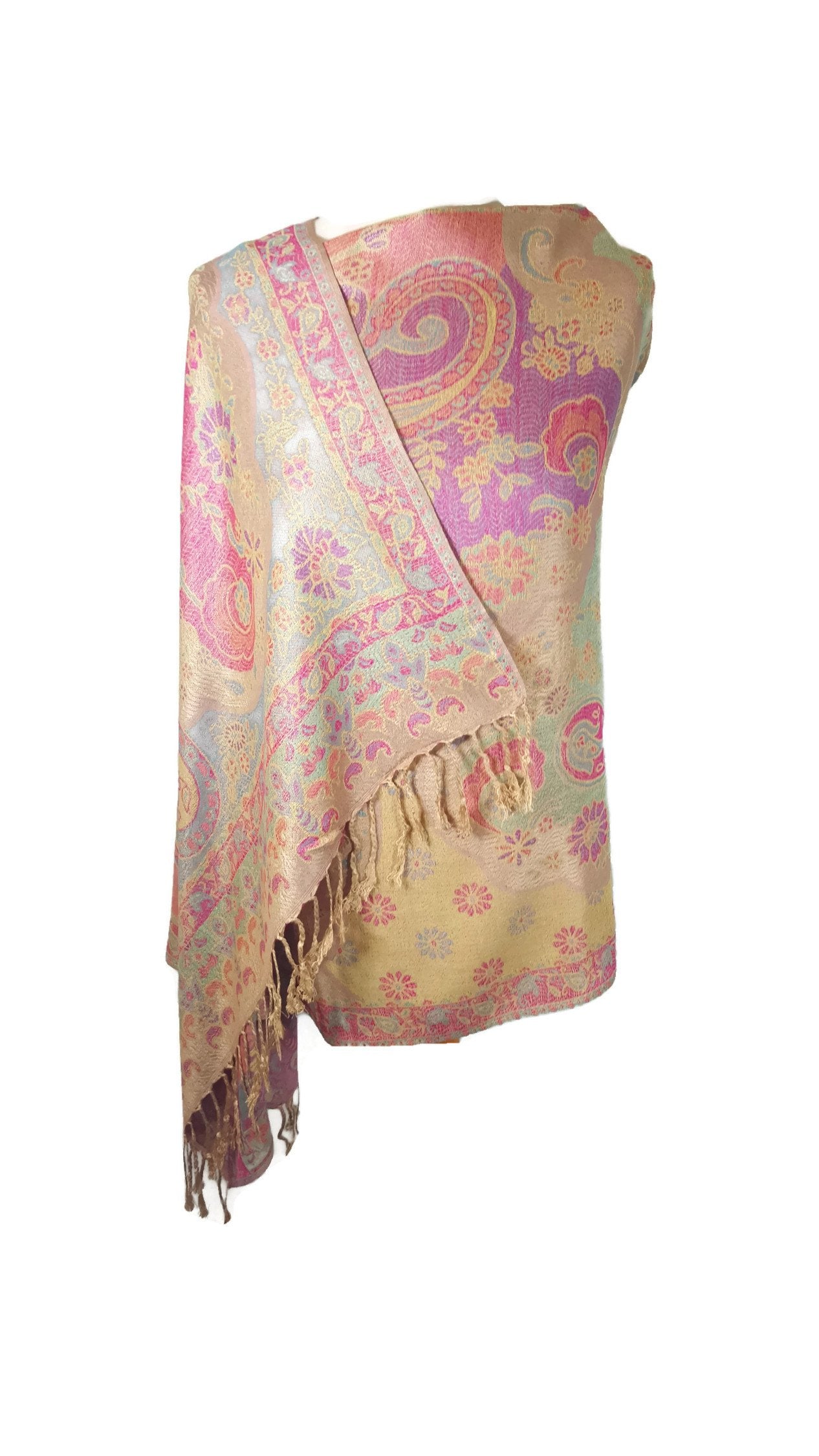 Ladies Women' s Paisley Print Pashmina Feel Wrap Scarf Shawl Stole Hijab Head Scarf