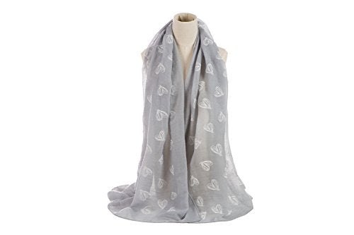 World of Shawls Ladies New Heart Print Scarves Scarf Wrap Sarong Shawl