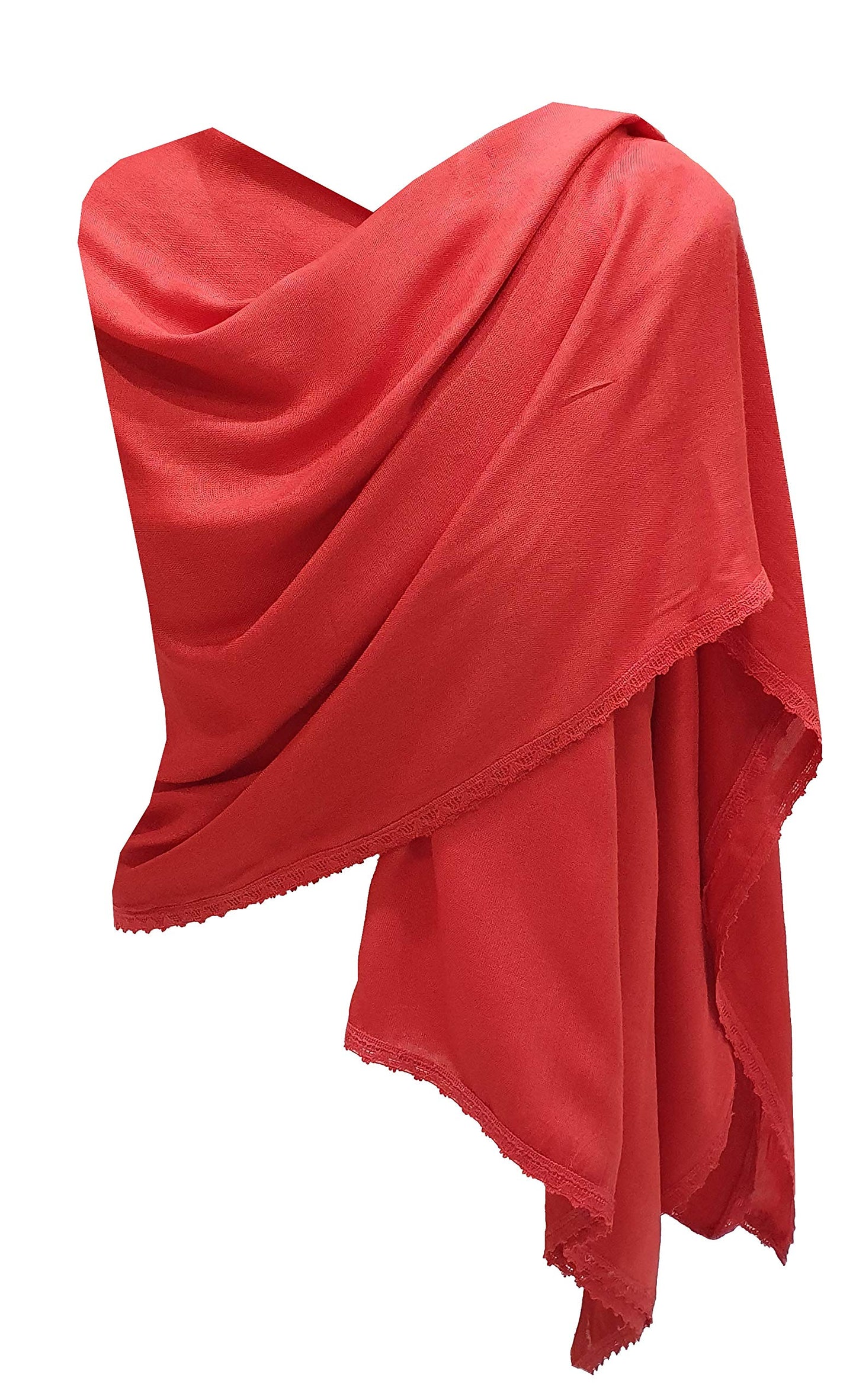 World of Shawls New Ladies Womens Plain with Delicate Lace Crochet Border Scarf Scarves Maxi Wrap