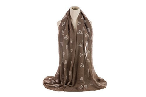 World of Shawls Ladies New Heart Print Scarves Scarf Wrap Sarong Shawl