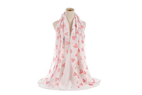 World of Shawls Ladies New Heart Print Scarves Scarf Wrap Sarong Shawl