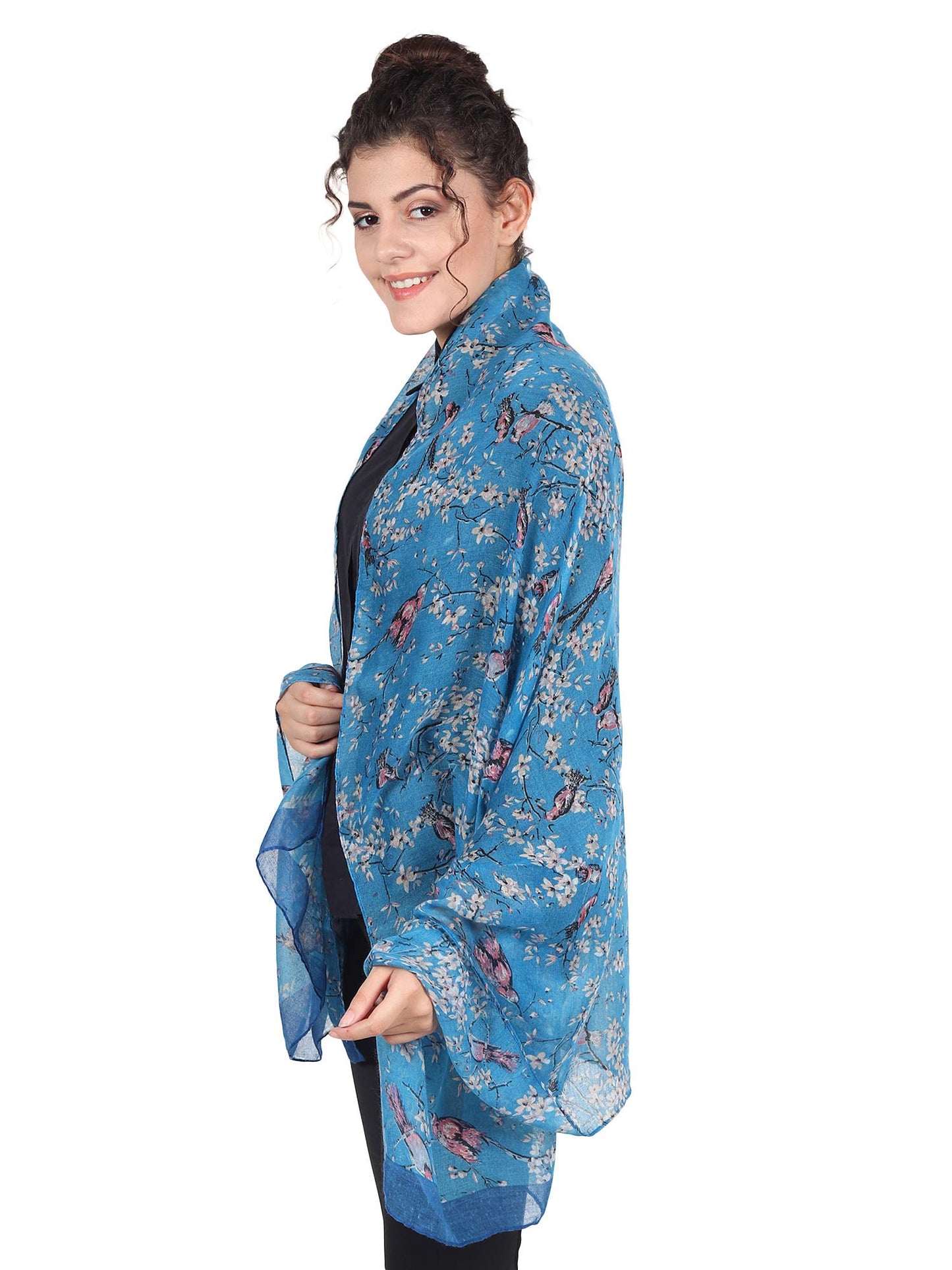 World of Shawls Women’s Lightweight Fashion Scarf – Soft Winter Wrap for Ladies, Long Shawl Scarf for Gifting, Bird & Floral Print Designs