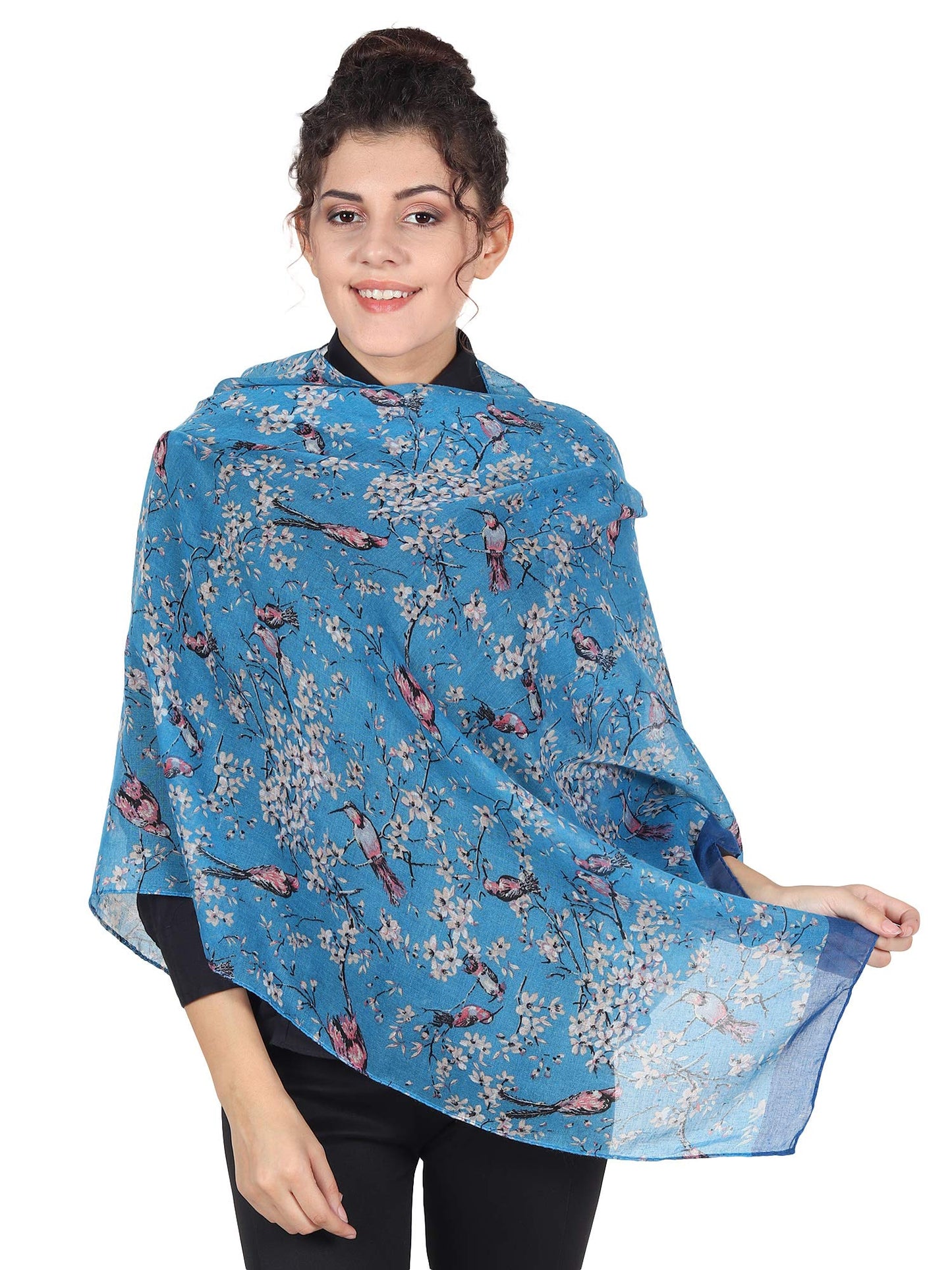World of Shawls Women’s Lightweight Fashion Scarf – Soft Winter Wrap for Ladies, Long Shawl Scarf for Gifting, Bird & Floral Print Designs