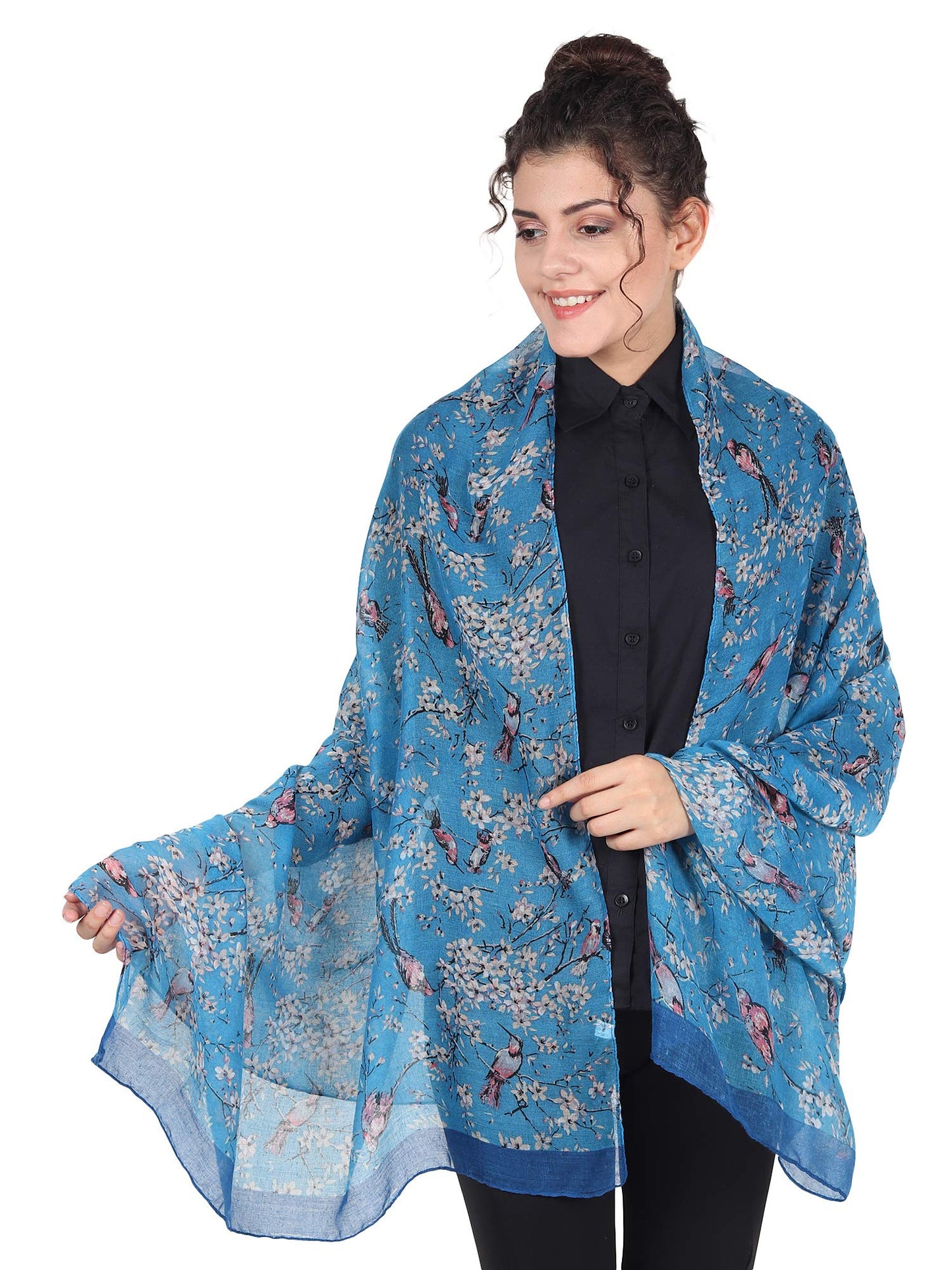 World of Shawls Women’s Lightweight Fashion Scarf – Soft Winter Wrap for Ladies, Long Shawl Scarf for Gifting, Bird & Floral Print Designs