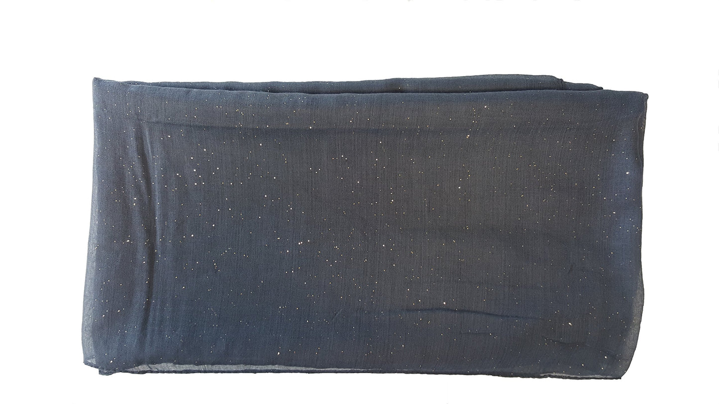 World of Shawls New Ladies Womens Glitter Sparkle Stardust Scarf Scarves Maxi Wrap - Stardust Plain/Beaded/Embroidered/Lace