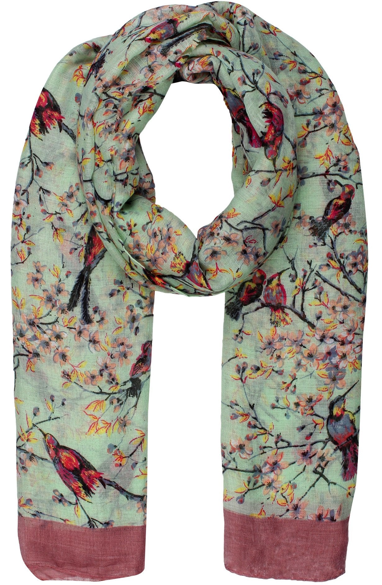 World of Shawls Women’s Lightweight Fashion Scarf – Soft Winter Wrap for Ladies, Long Shawl Scarf for Gifting, Bird & Floral Print Designs