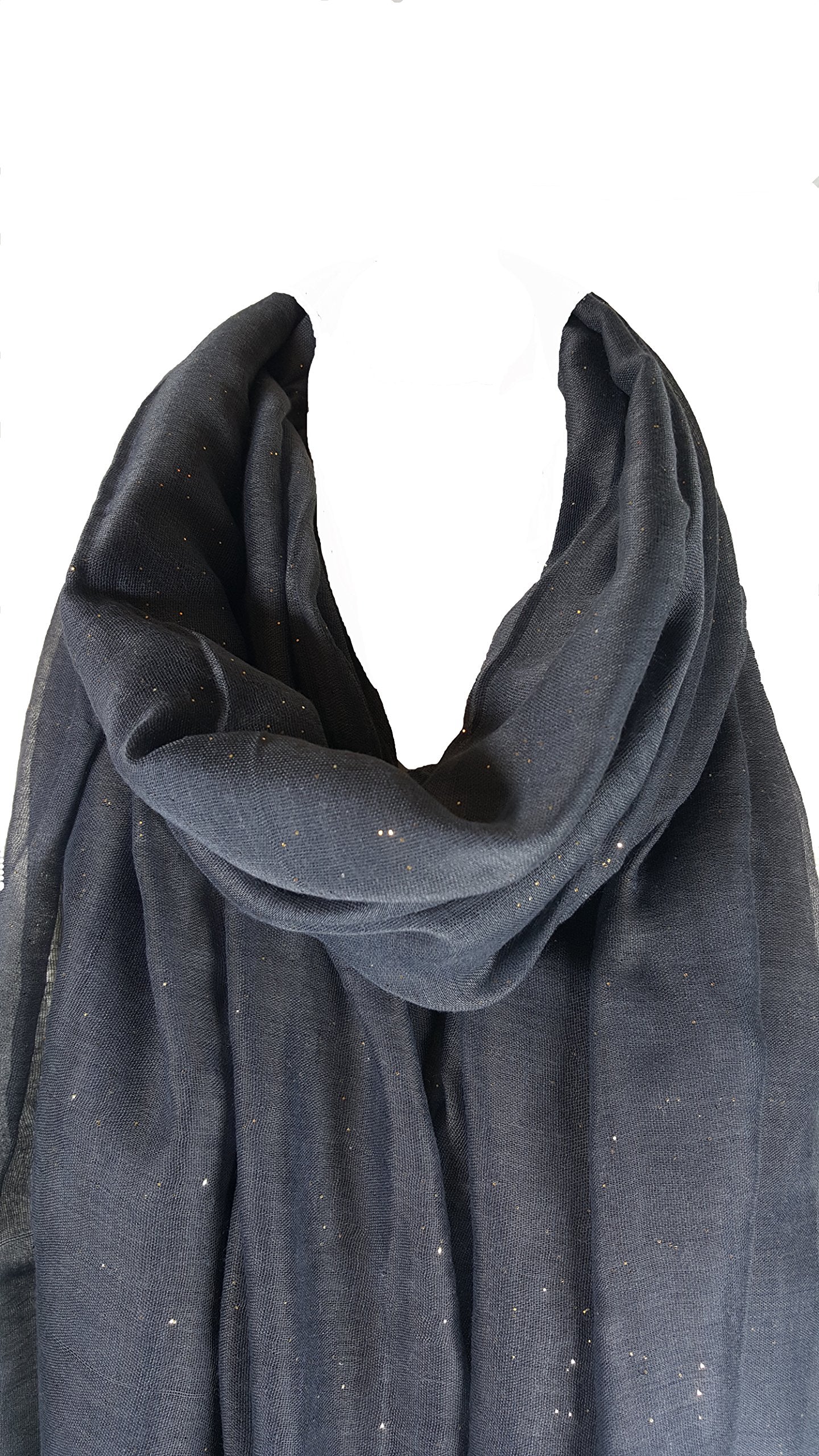World of Shawls New Ladies Womens Glitter Sparkle Stardust Scarf Scarves Maxi Wrap - Stardust Plain/Beaded/Embroidered/Lace