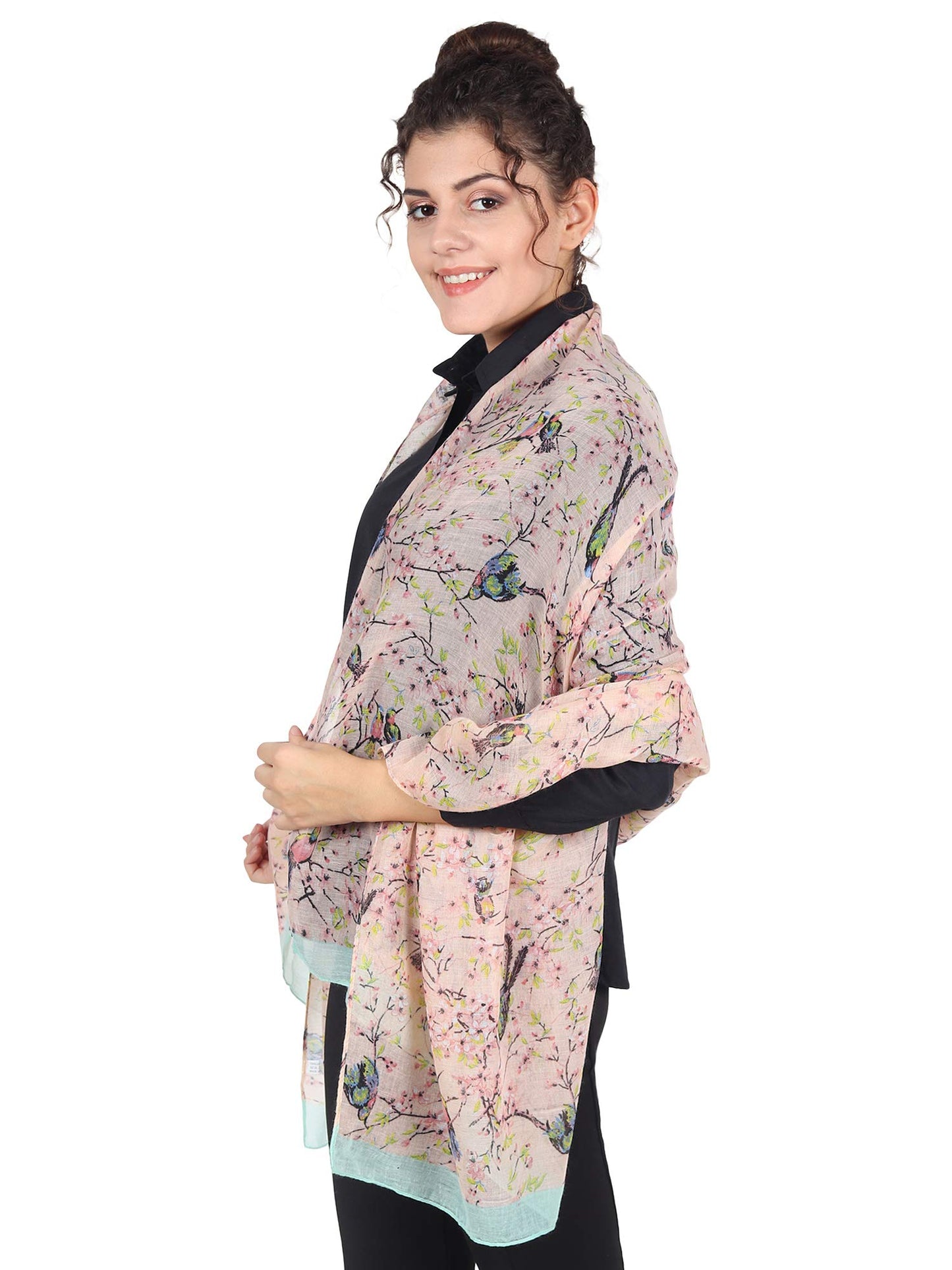 World of Shawls Women’s Lightweight Fashion Scarf – Soft Winter Wrap for Ladies, Long Shawl Scarf for Gifting, Bird & Floral Print Designs