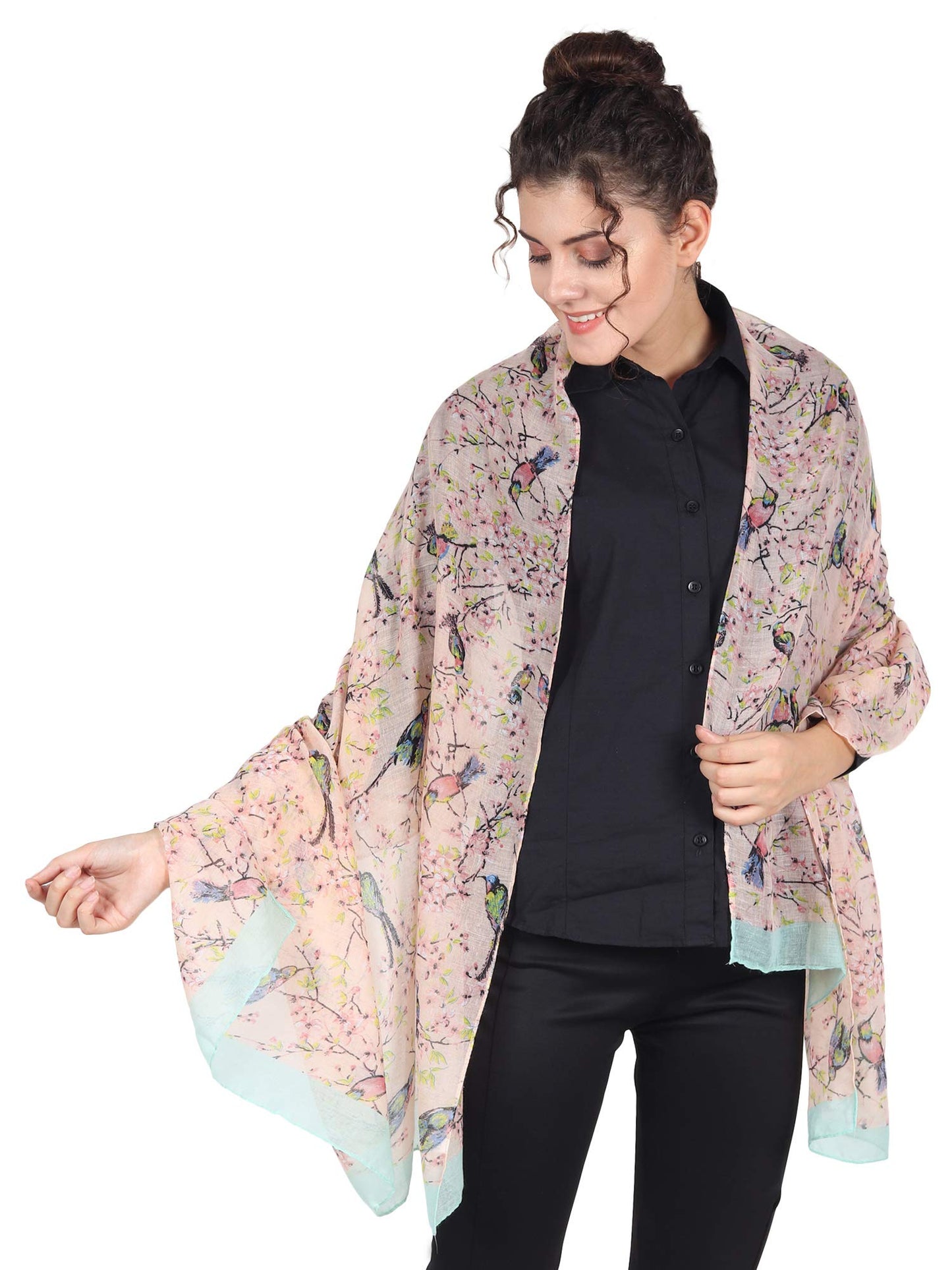 World of Shawls Women’s Lightweight Fashion Scarf – Soft Winter Wrap for Ladies, Long Shawl Scarf for Gifting, Bird & Floral Print Designs