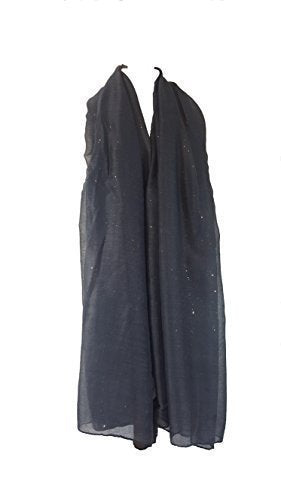 World of Shawls New Ladies Womens Glitter Sparkle Stardust Scarf Scarves Maxi Wrap - Stardust Plain/Beaded/Embroidered/Lace