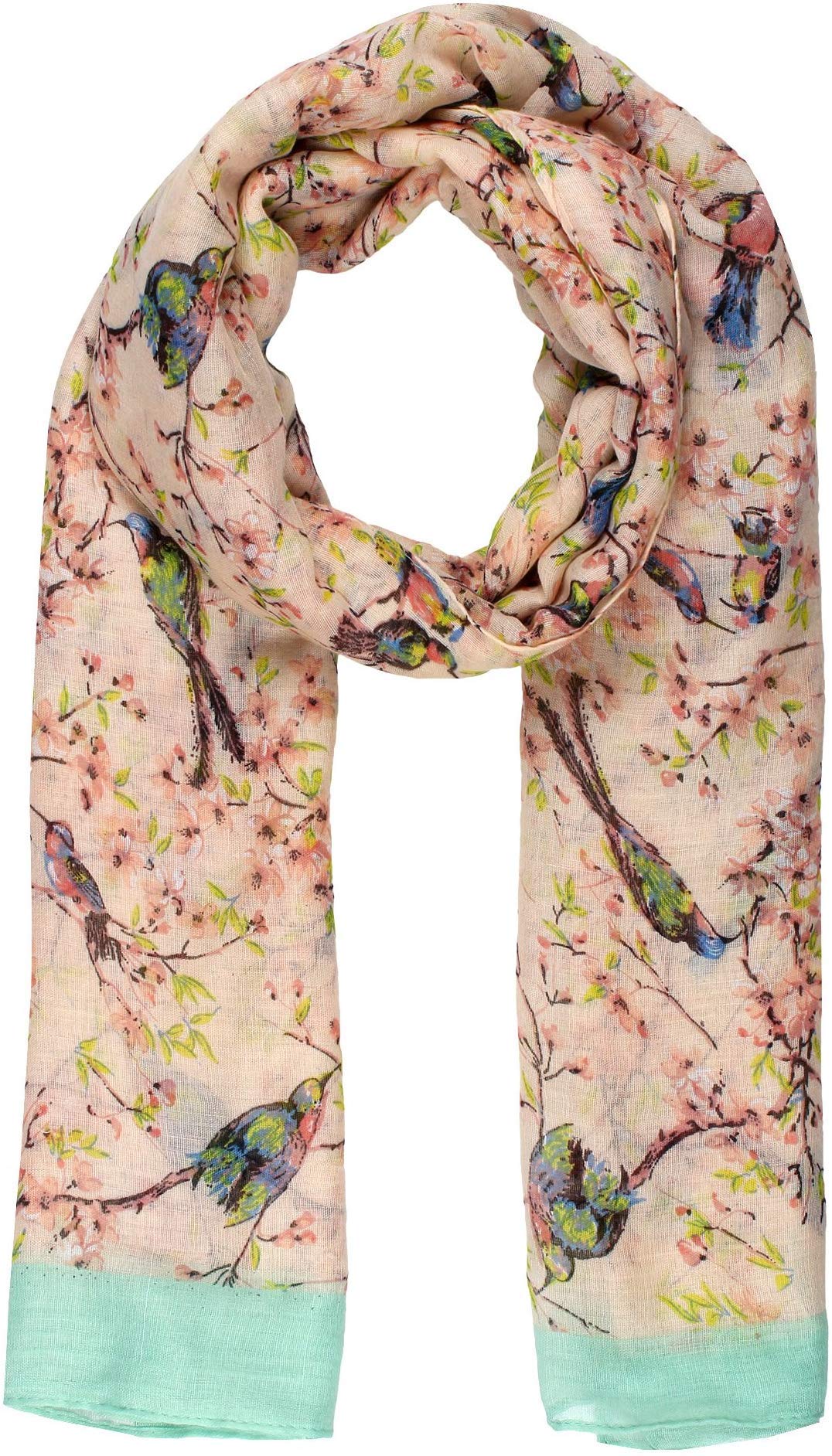World of Shawls Women’s Lightweight Fashion Scarf – Soft Winter Wrap for Ladies, Long Shawl Scarf for Gifting, Bird & Floral Print Designs